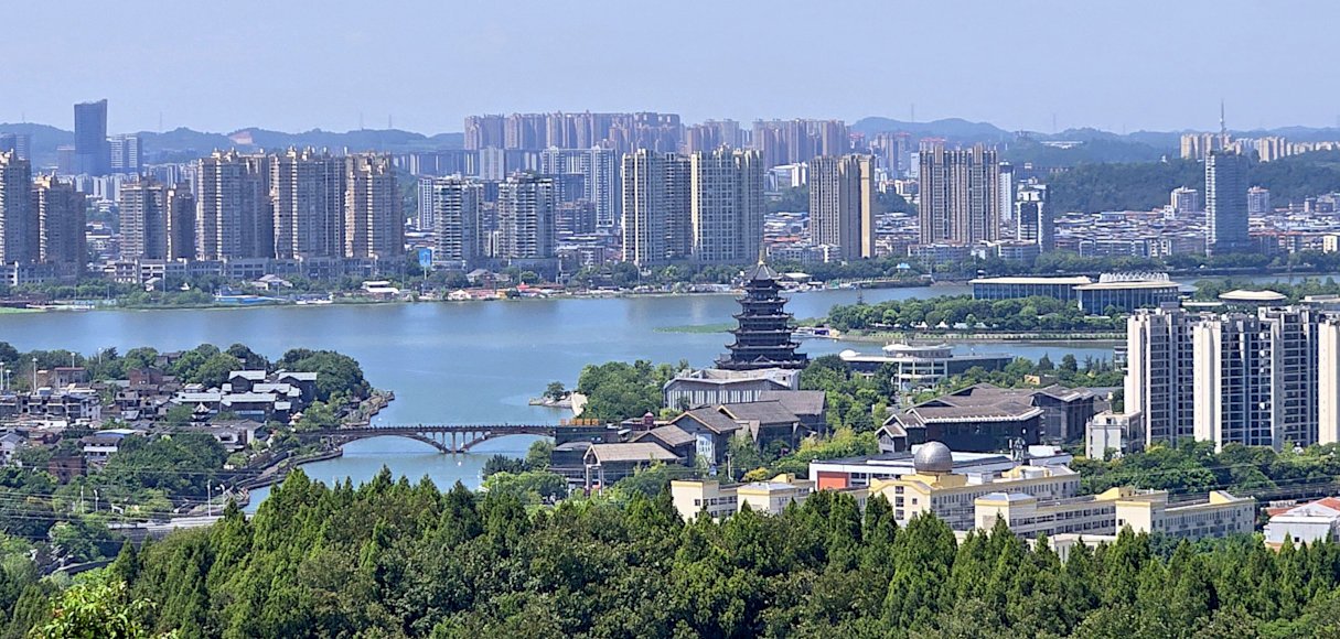 over view of Suining city of Sichuan